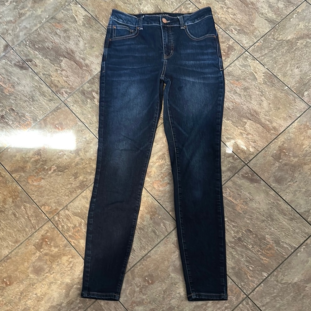 Maurices Blue Skinny Jeans with Subtle Fading